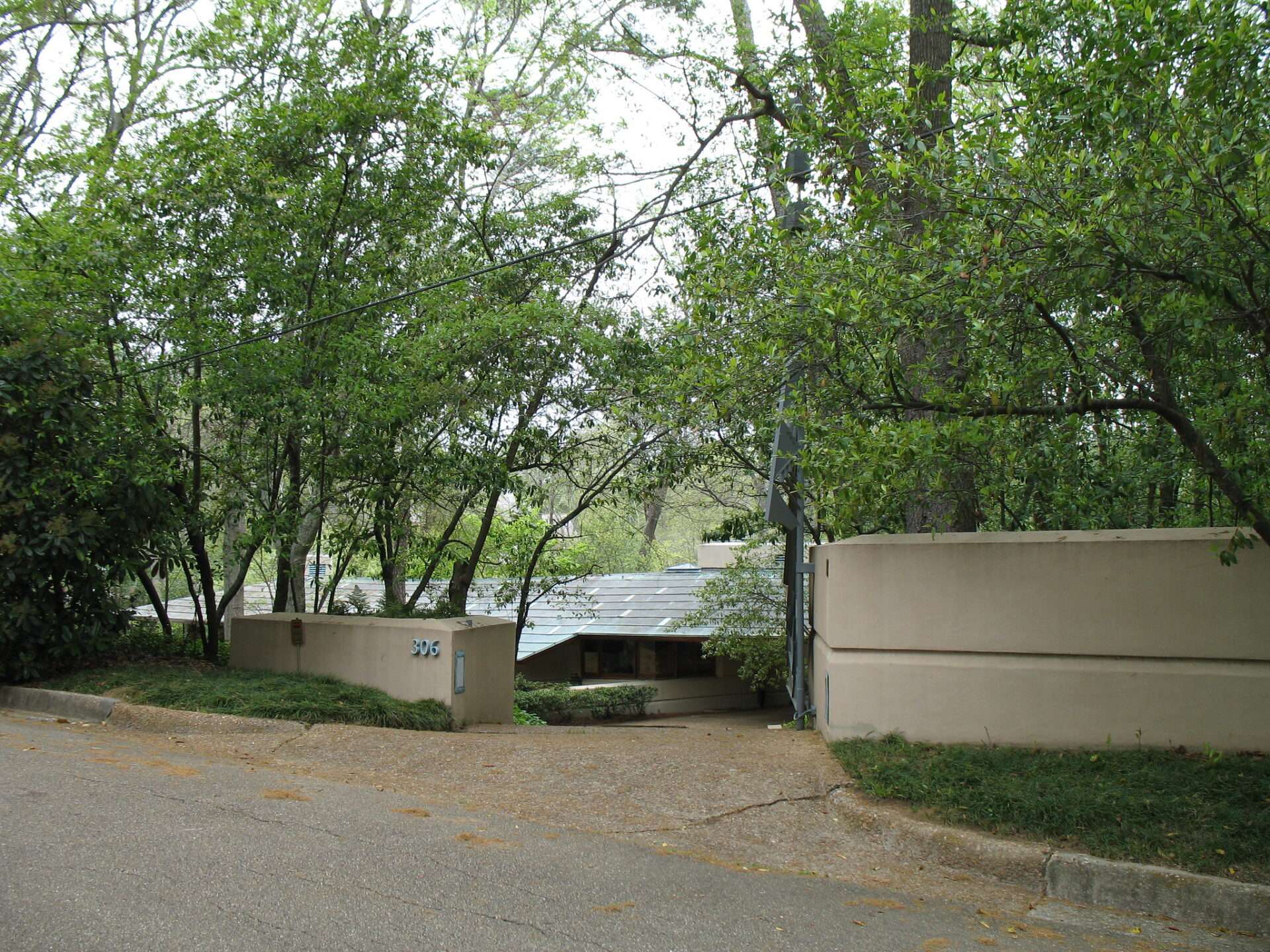 Fountainhead, a historic Usonian house designed in 1950 by architect Frank Lloyd Wright in Jackson, Mississippi.
